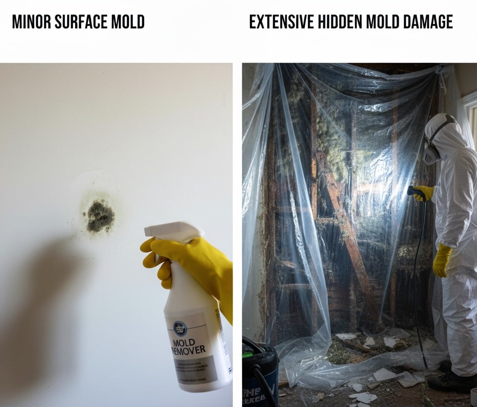 Minor and extensive hidden mold damage-min